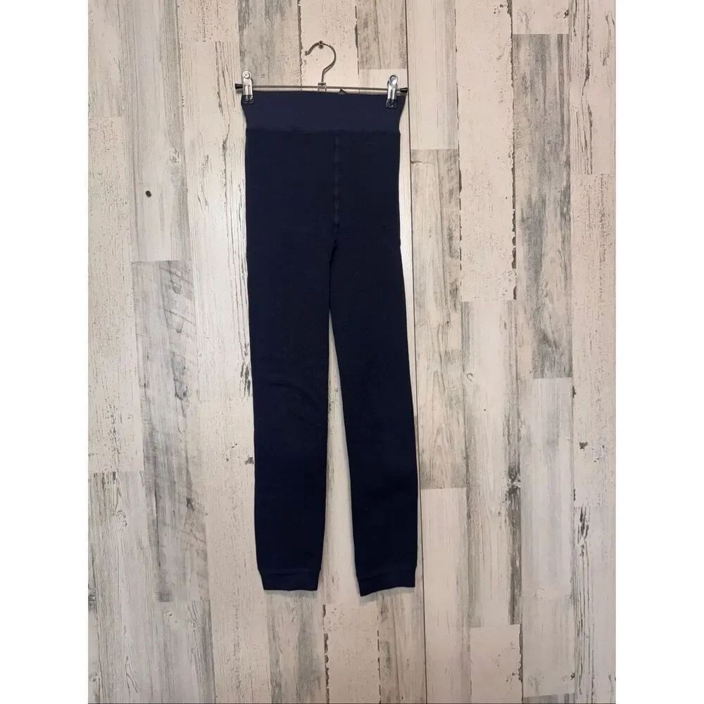 Primark Navy Blue Fleece Lined Leggings High Rise Stretch S/M